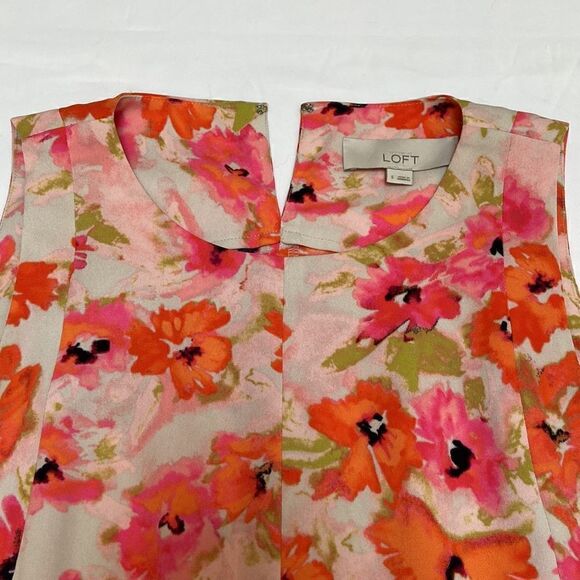 LOFT Floral Tank Blouse Size S - Picture 8 of 10